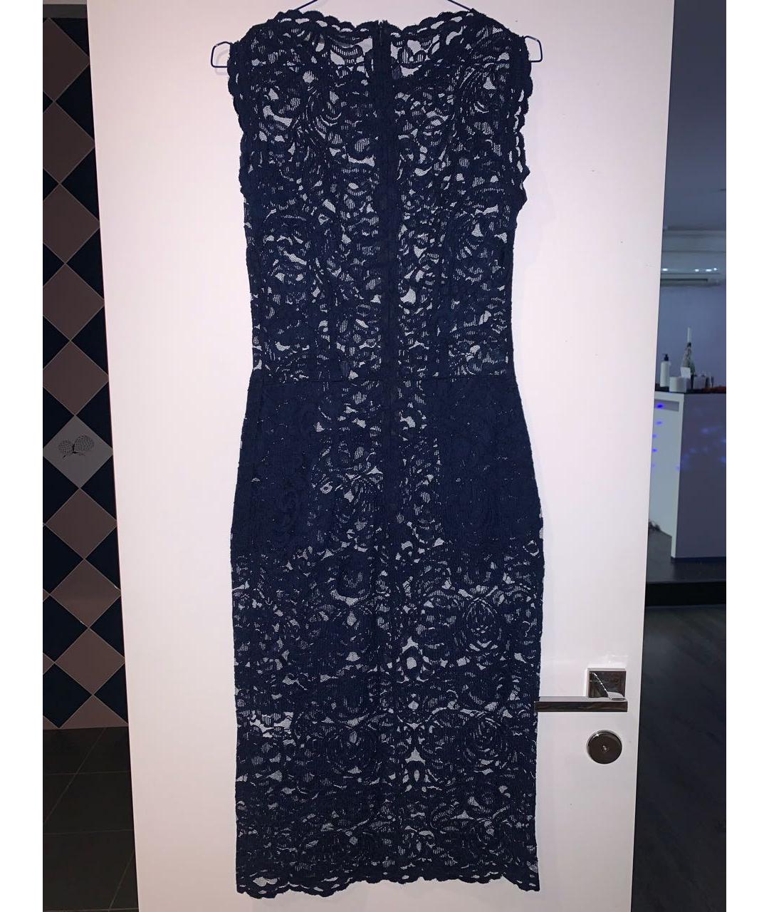 PIERRE BALMAIN Темно-синее кружевное вечернее платье, фото 2