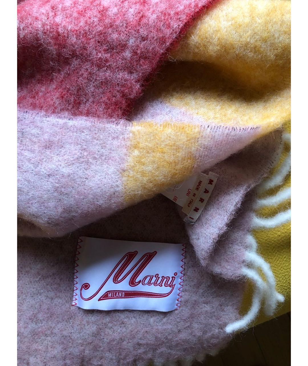 MARNI Розовый шерстяной шарф, фото 2