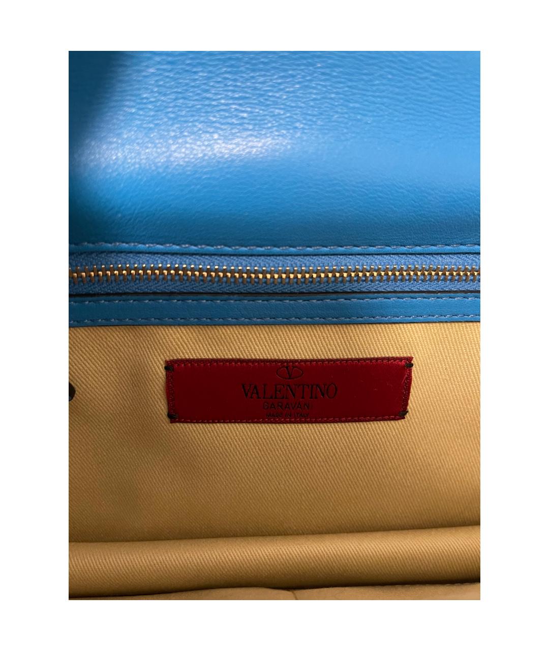 VALENTINO Синяя кожаная сумка через плечо, фото 4