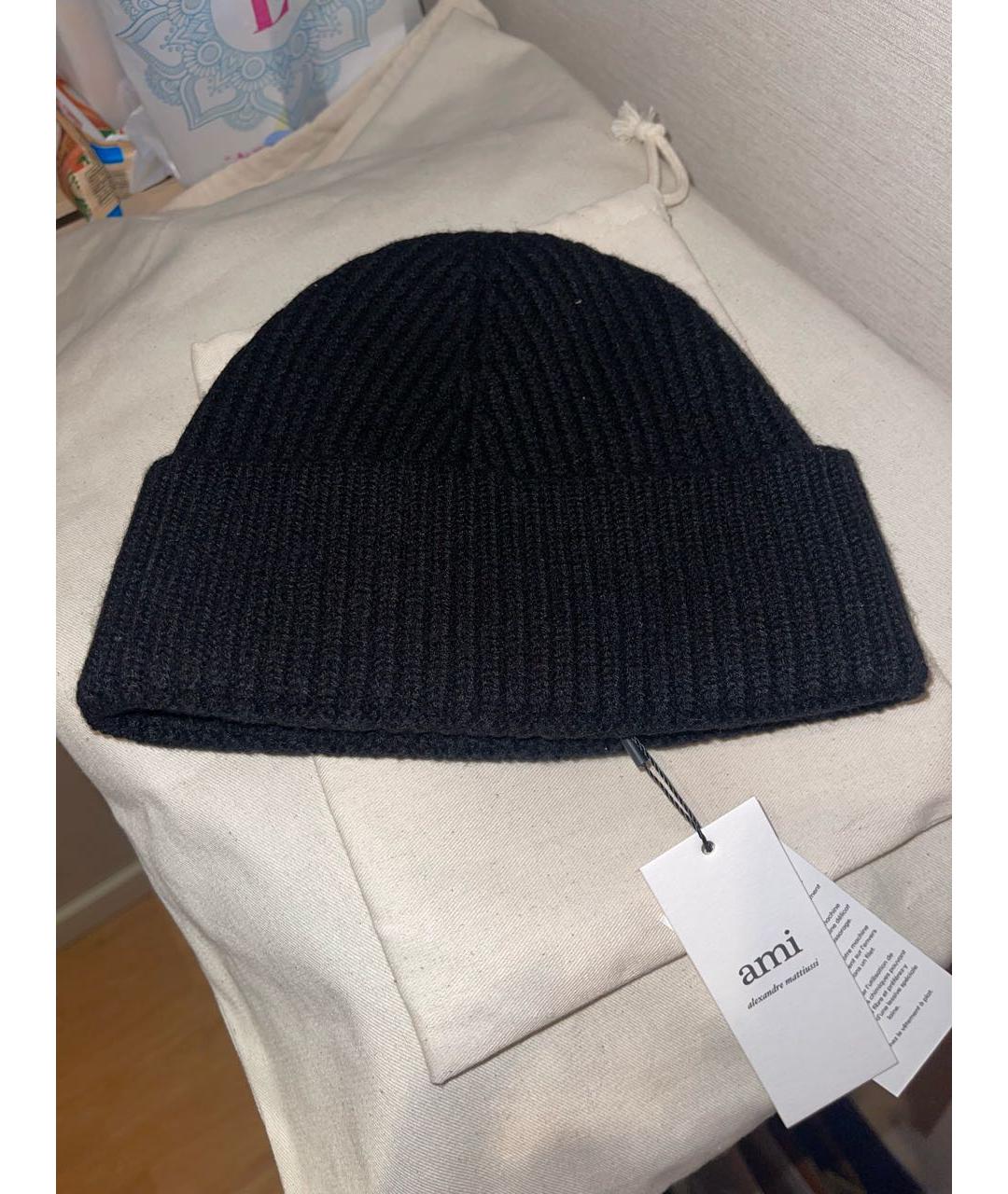 AMI Черная хлопковая шапка, фото 2