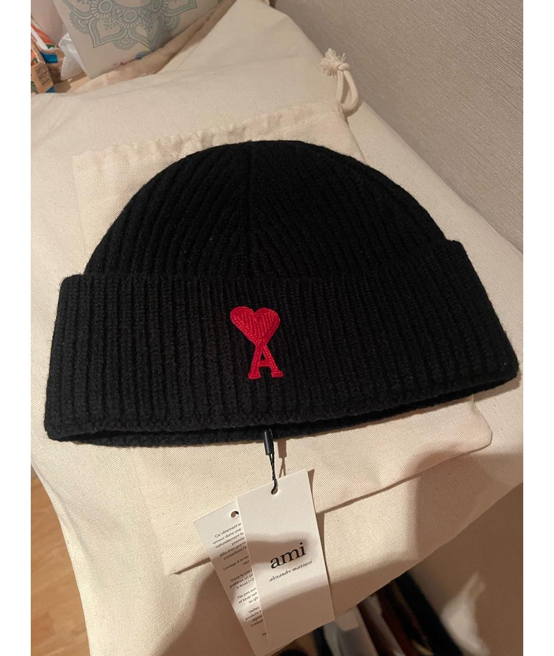 AMI Черная хлопковая шапка, фото 4