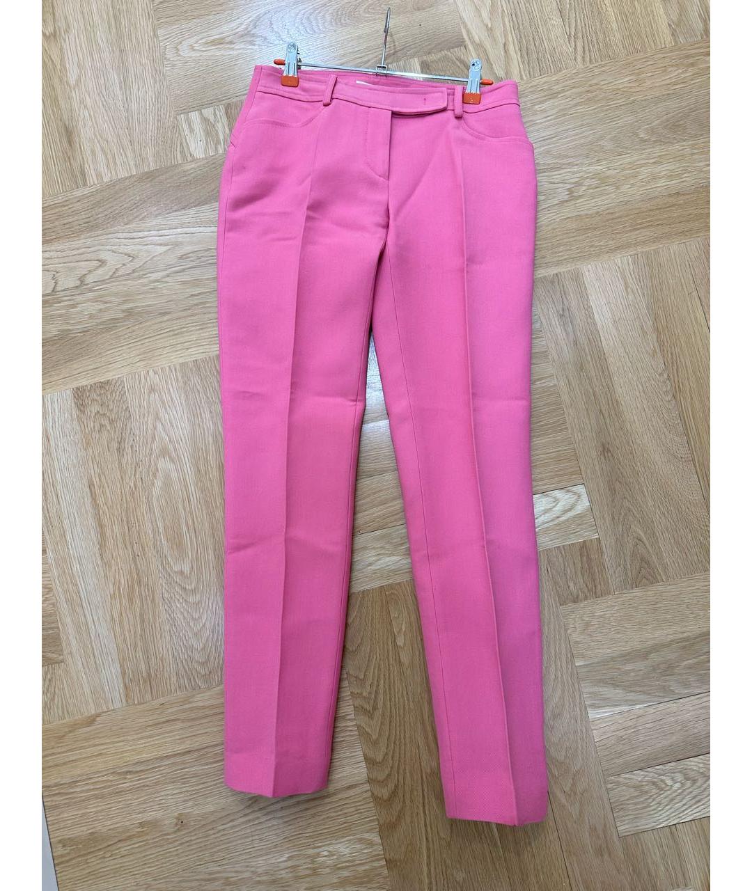 EMILIO PUCCI Розовые шерстяные брюки узкие, фото 5