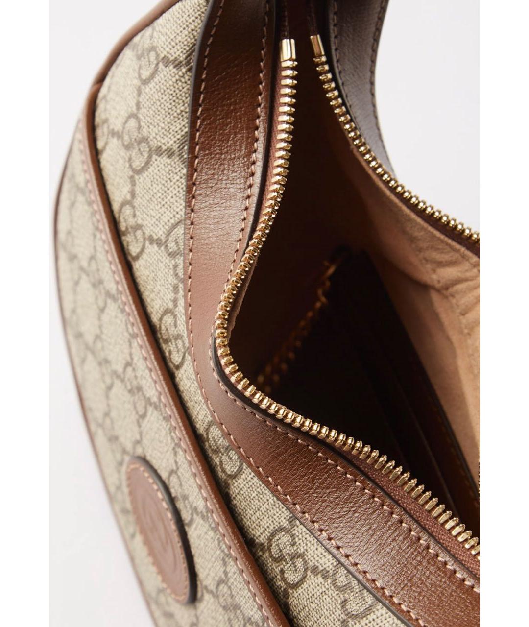 GUCCI Коричневая кожаная сумка с короткими ручками, фото 3
