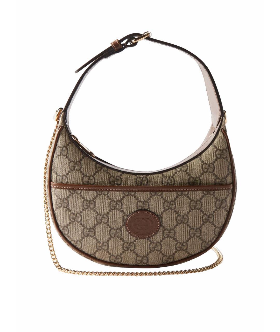 GUCCI Коричневая кожаная сумка с короткими ручками, фото 1