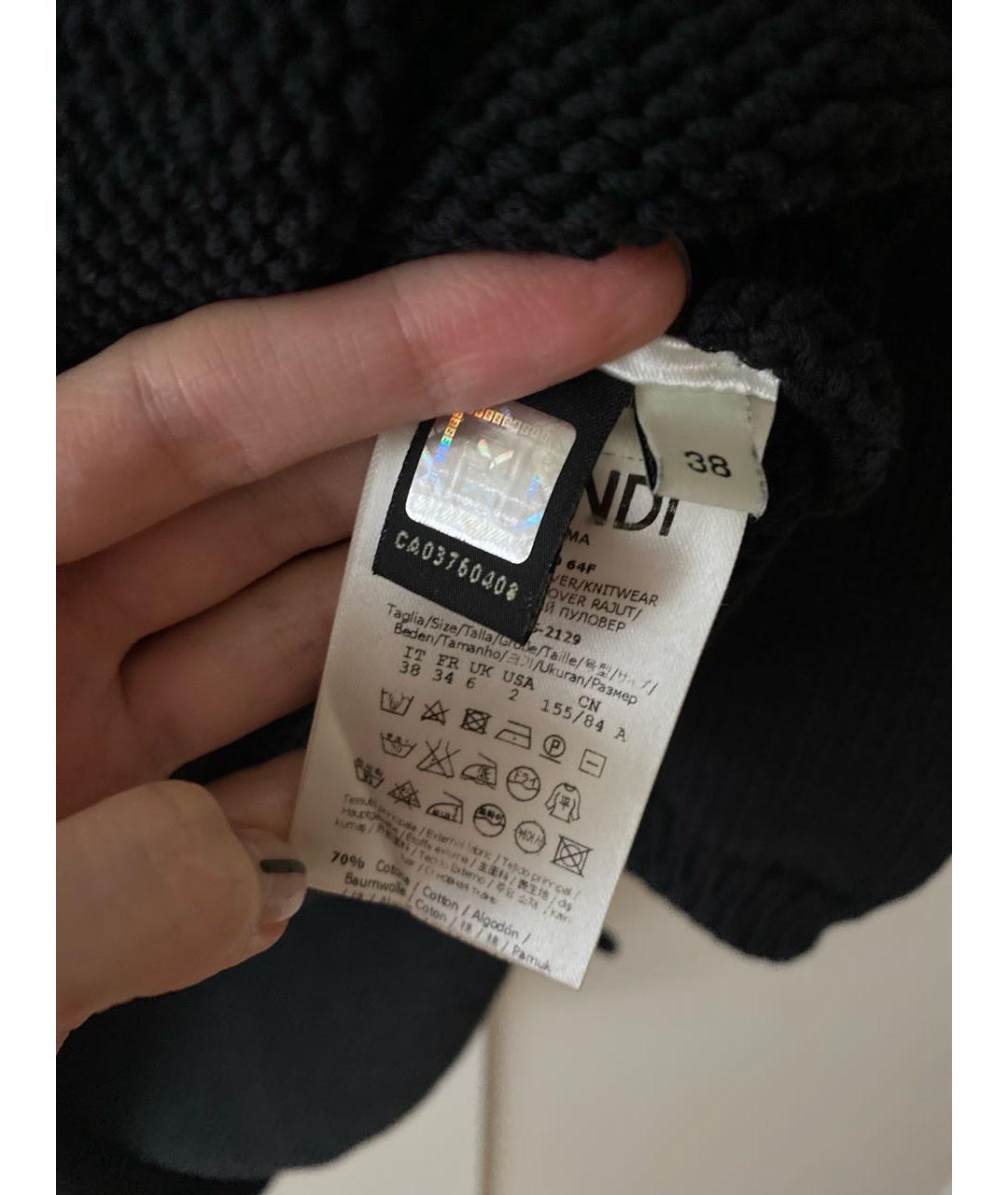 FENDI Черный хлопковый джемпер / свитер, фото 3