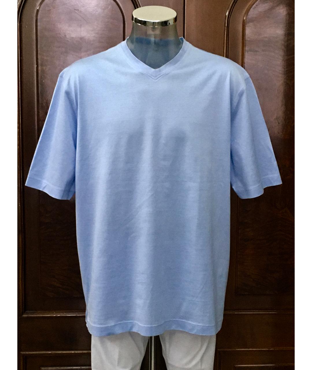 GRAN SASSO Голубая хлопковая футболка, фото 7