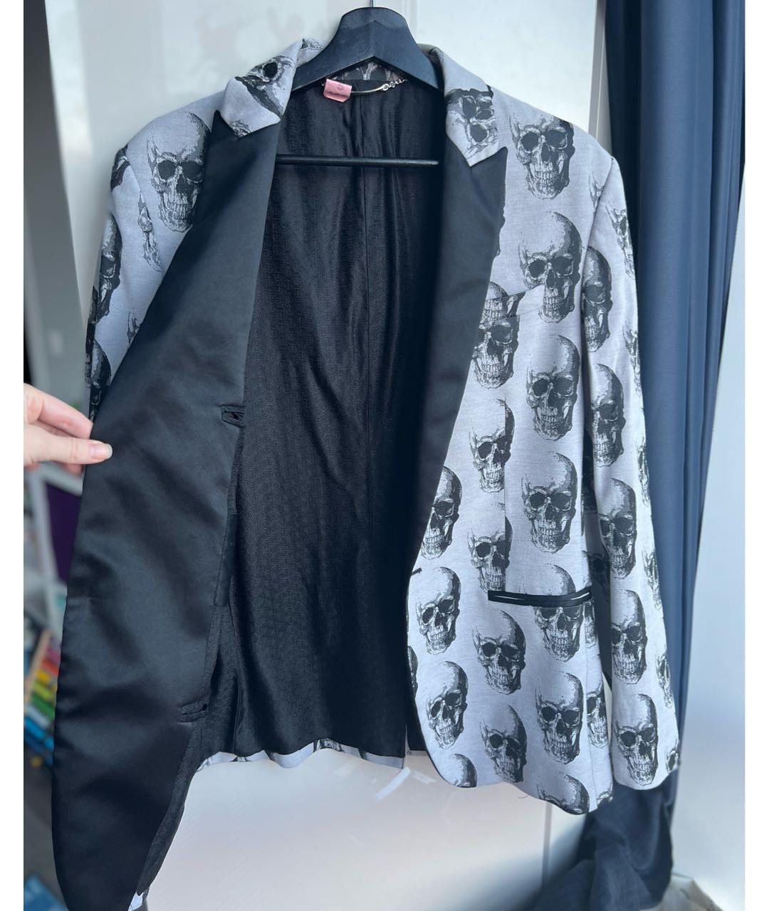 PHILIPP PLEIN Серый хлопковый пиджак, фото 5