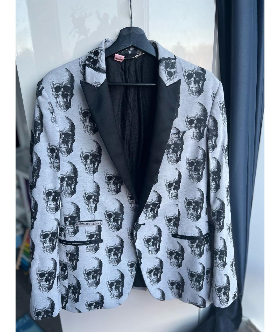 PHILIPP PLEIN Серый хлопковый пиджак, фото 9