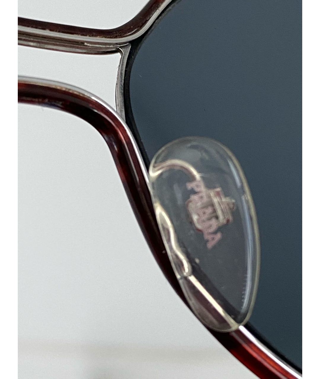 PRADA Бордовые металлические солнцезащитные очки, фото 6