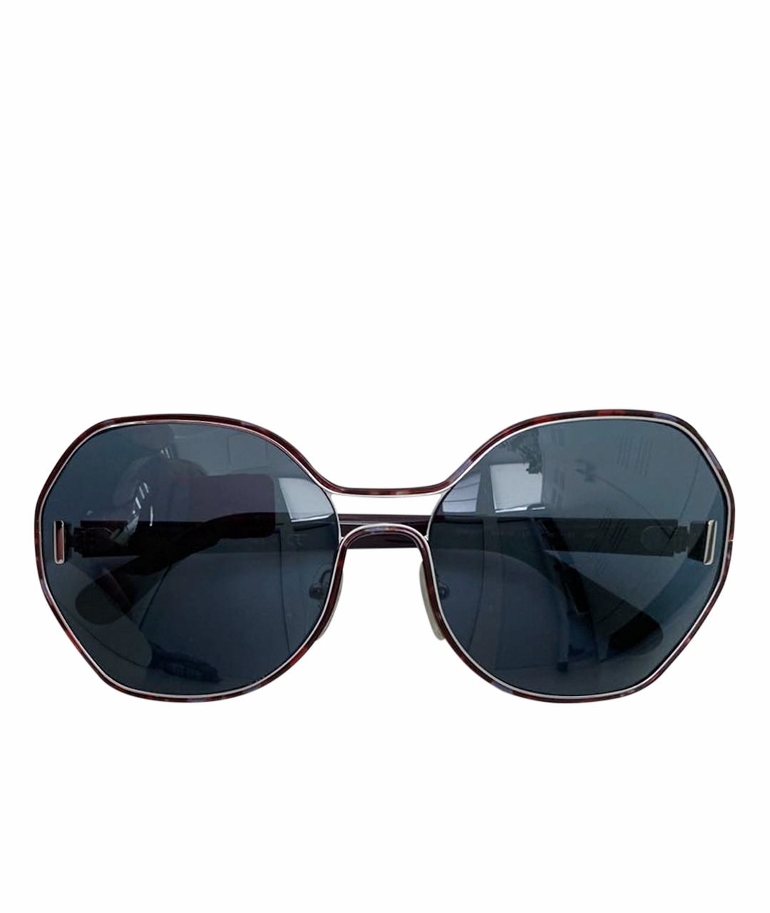PRADA Бордовые металлические солнцезащитные очки, фото 1