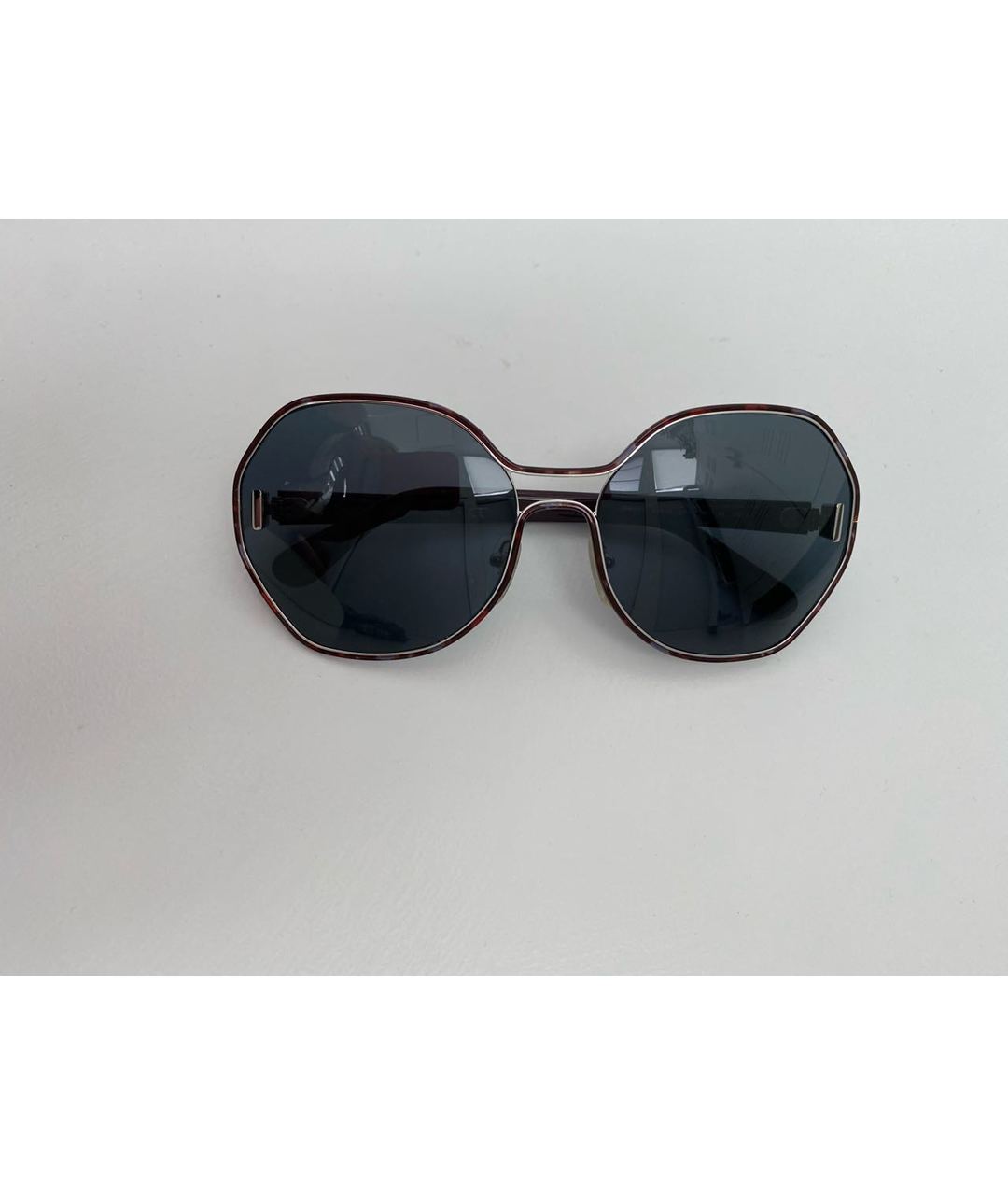 PRADA Бордовые металлические солнцезащитные очки, фото 9