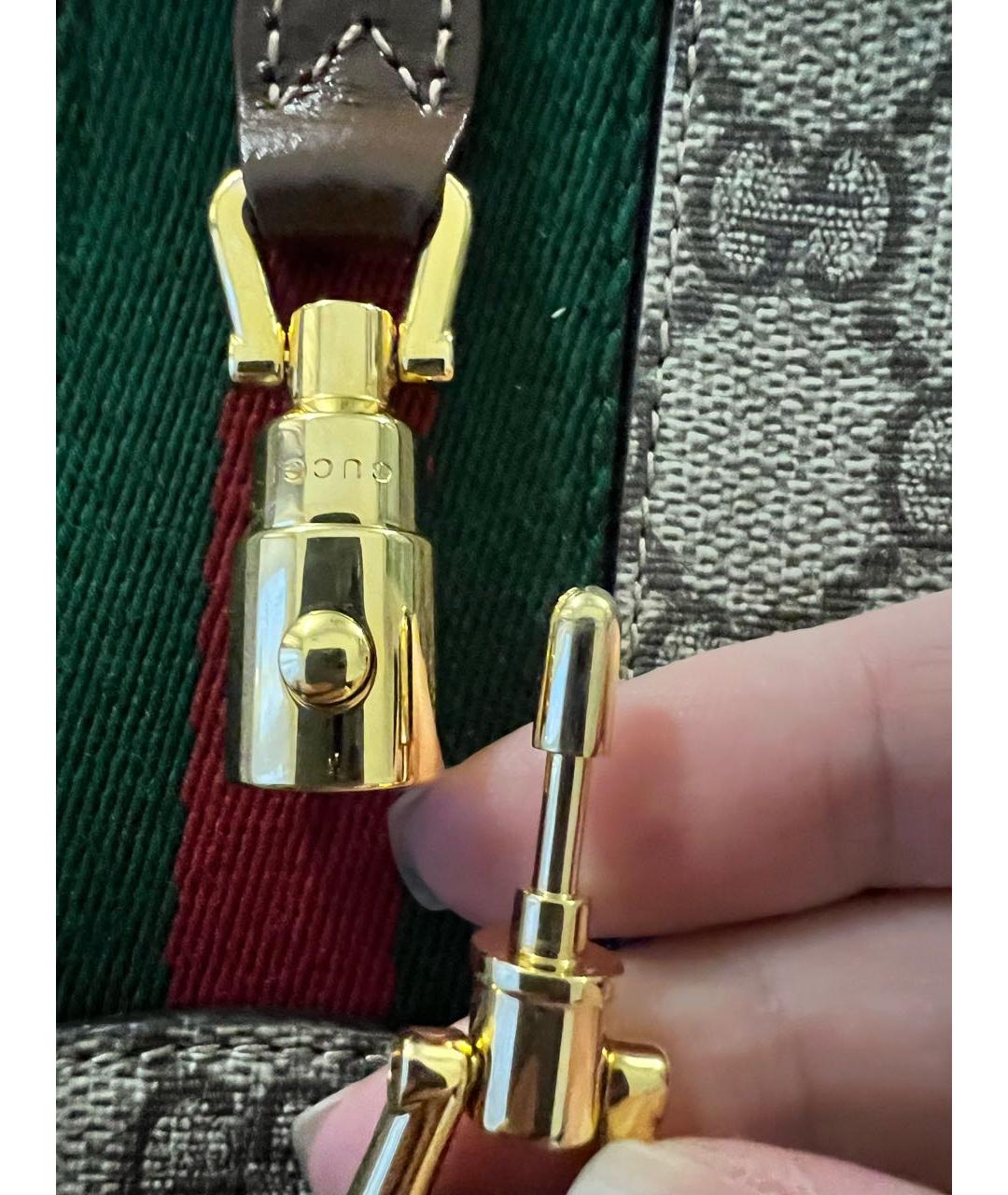 GUCCI Бежевая кожаная сумка с короткими ручками, фото 4