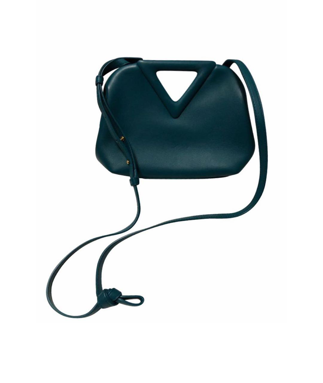 BOTTEGA VENETA Бирюзовая кожаная сумка через плечо, фото 1