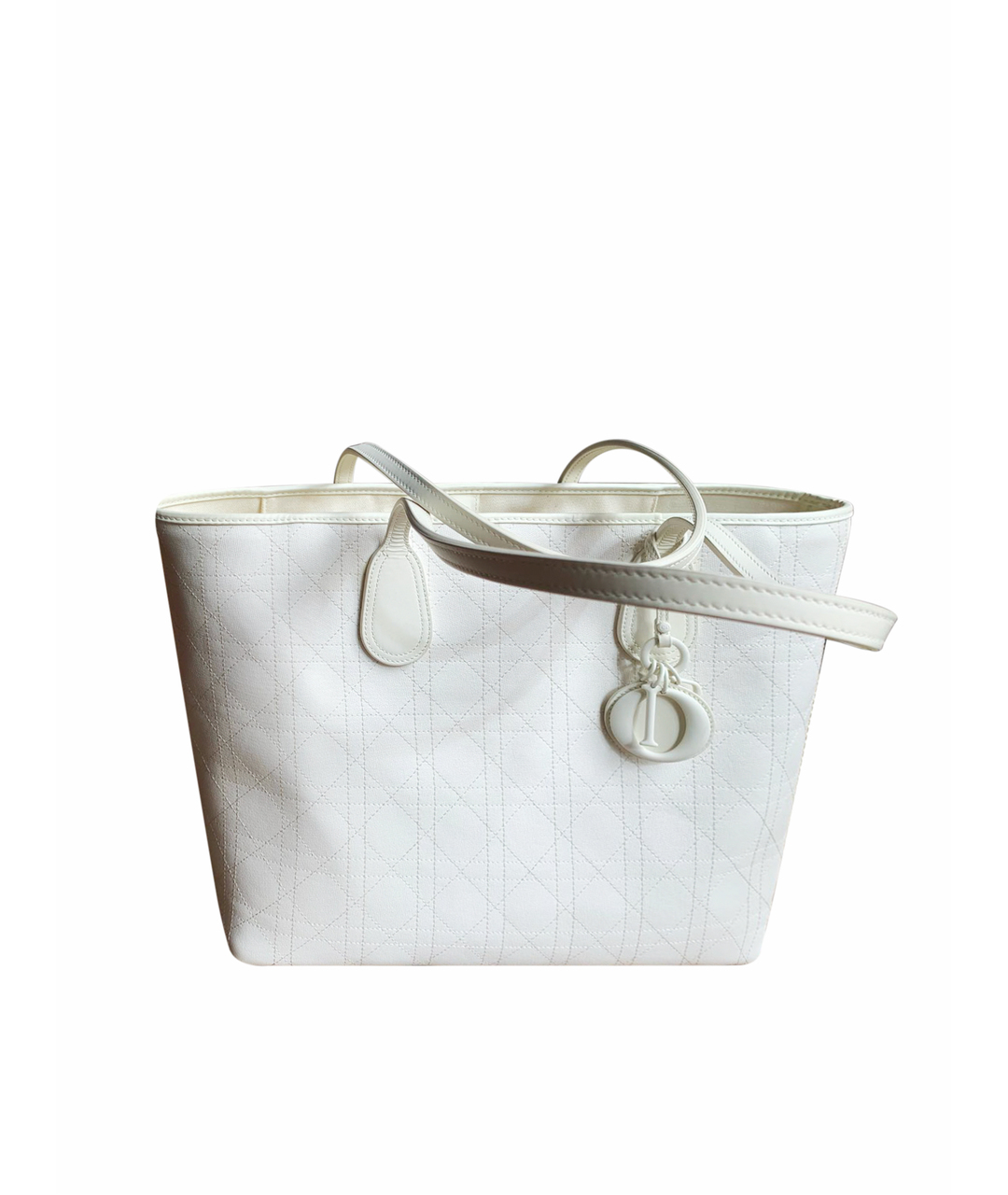 CHRISTIAN DIOR PRE-OWNED Белая кожаная пляжная сумка, фото 1