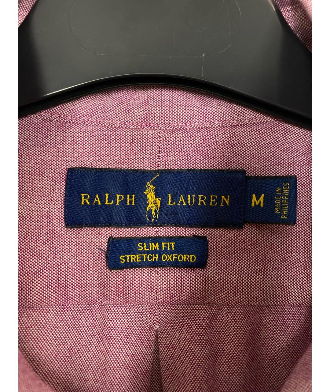 RALPH LAUREN Розовая хлопко-полиэстеровая классическая рубашка, фото 6