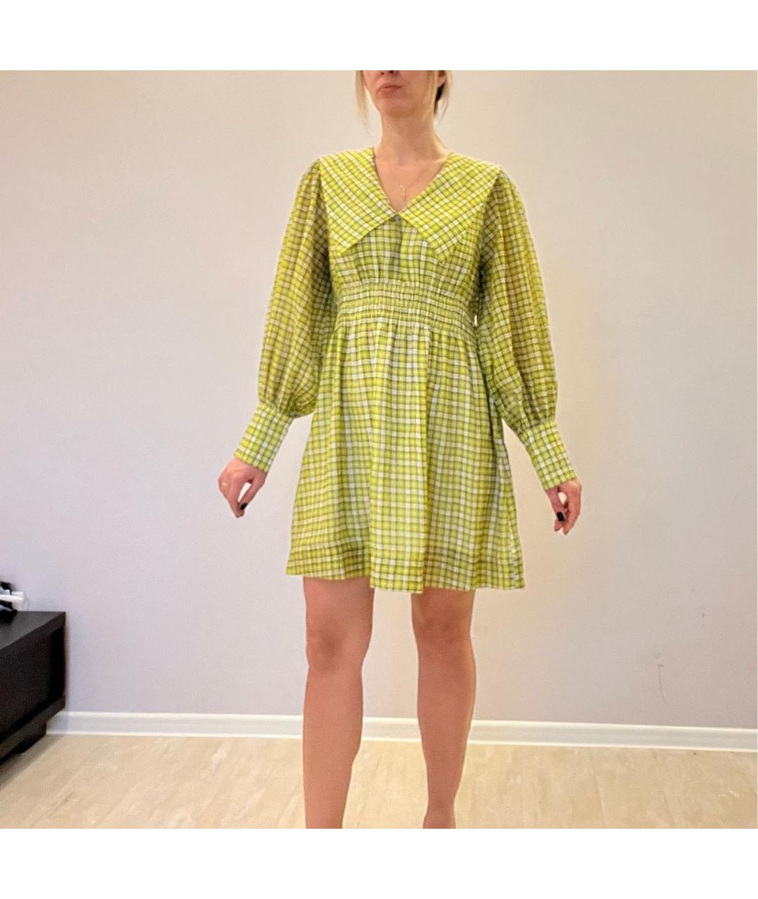 GANNI Мульти полиэстеровое повседневное платье, фото 7