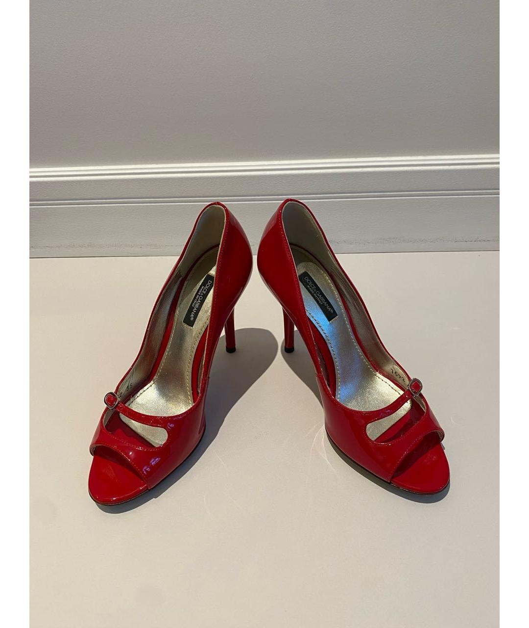 DOLCE & GABBANA VINTAGE Красные туфли из лакированной кожи, фото 2