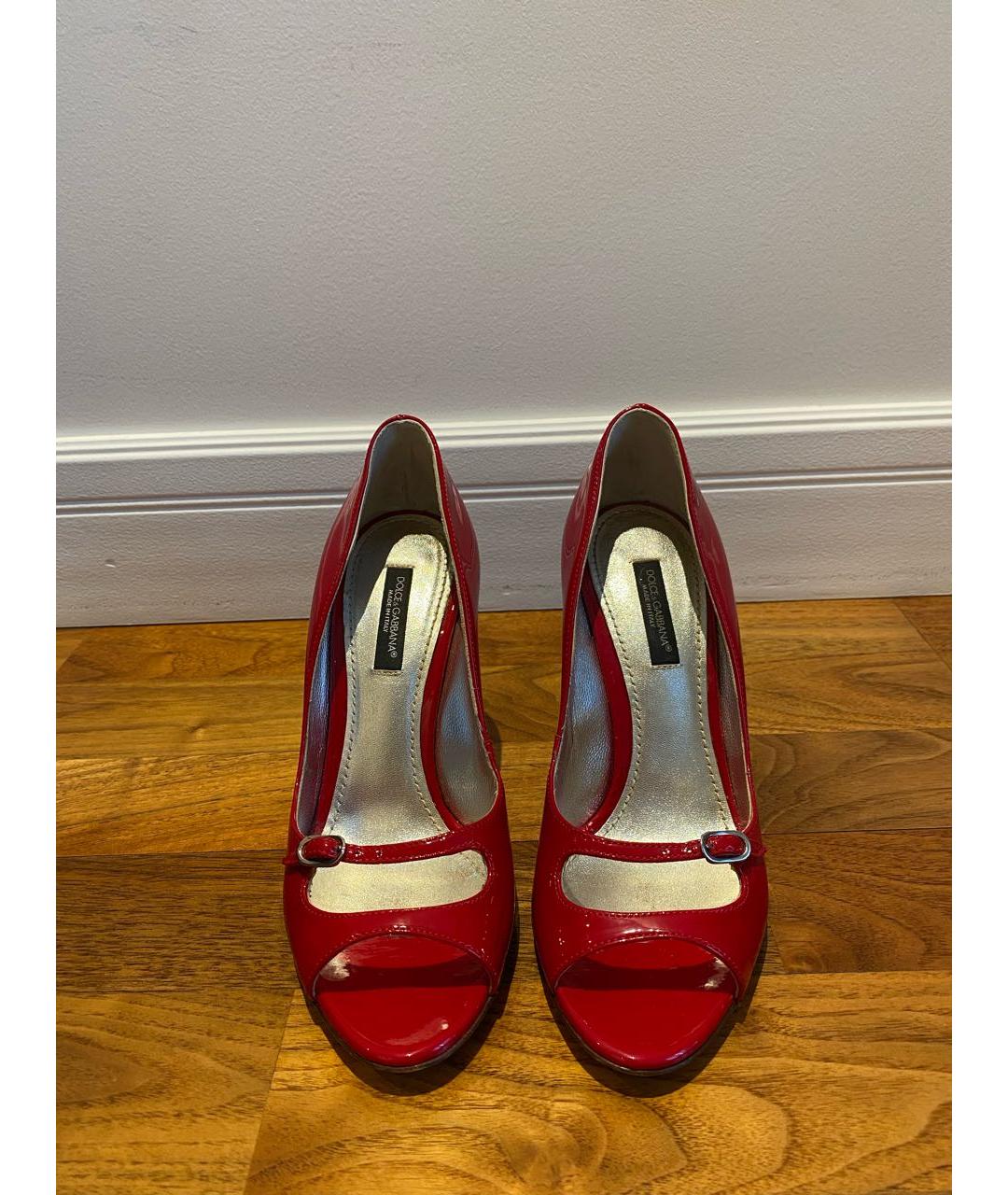 DOLCE & GABBANA VINTAGE Красные туфли из лакированной кожи, фото 3