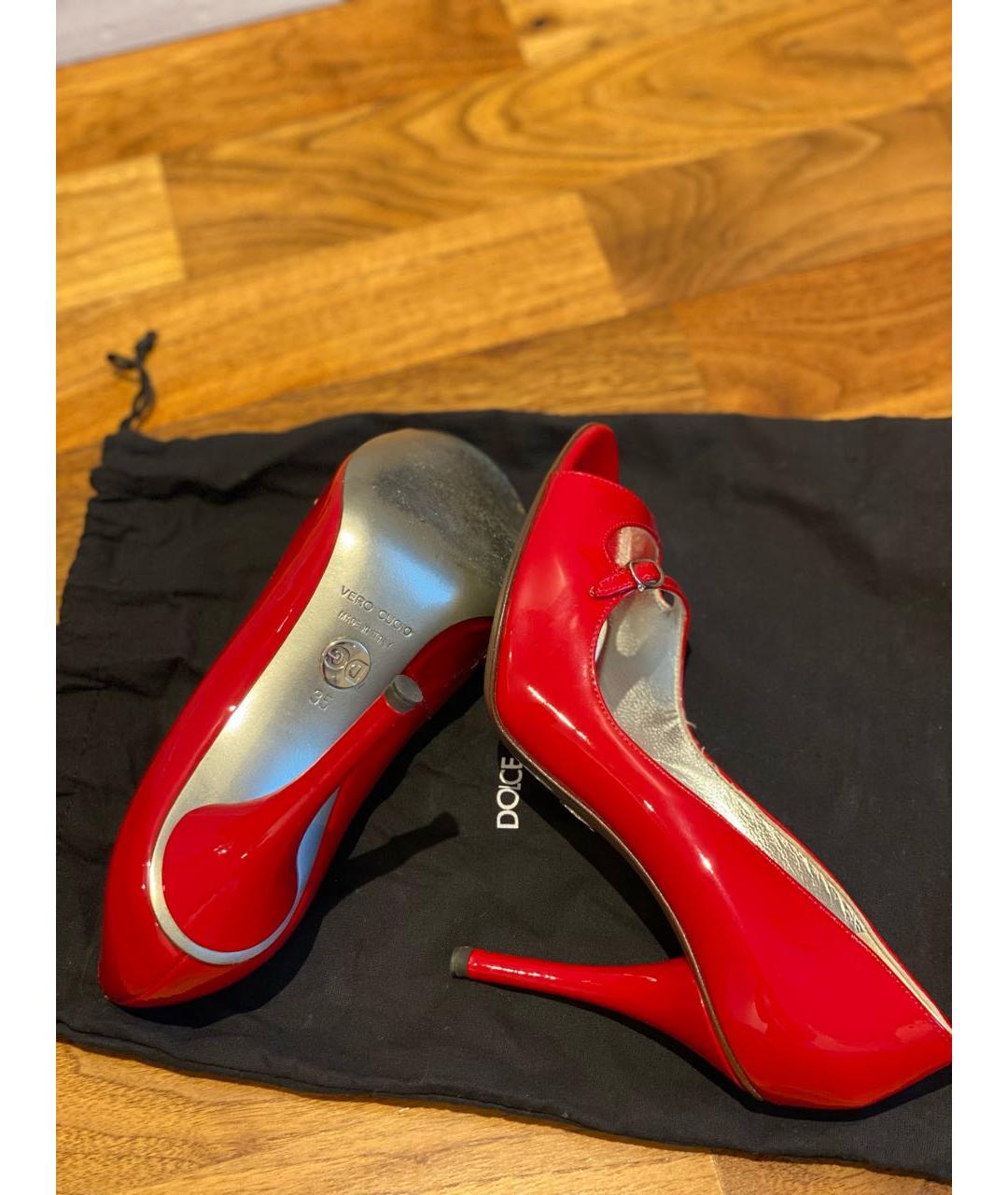 DOLCE & GABBANA VINTAGE Красные туфли из лакированной кожи, фото 7