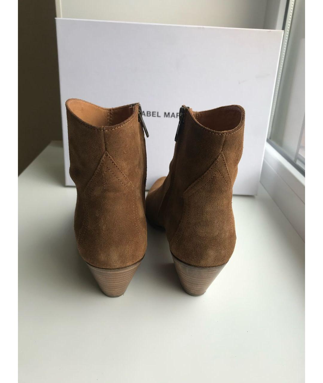 ISABEL MARANT Коричневые замшевые ботильоны, фото 3
