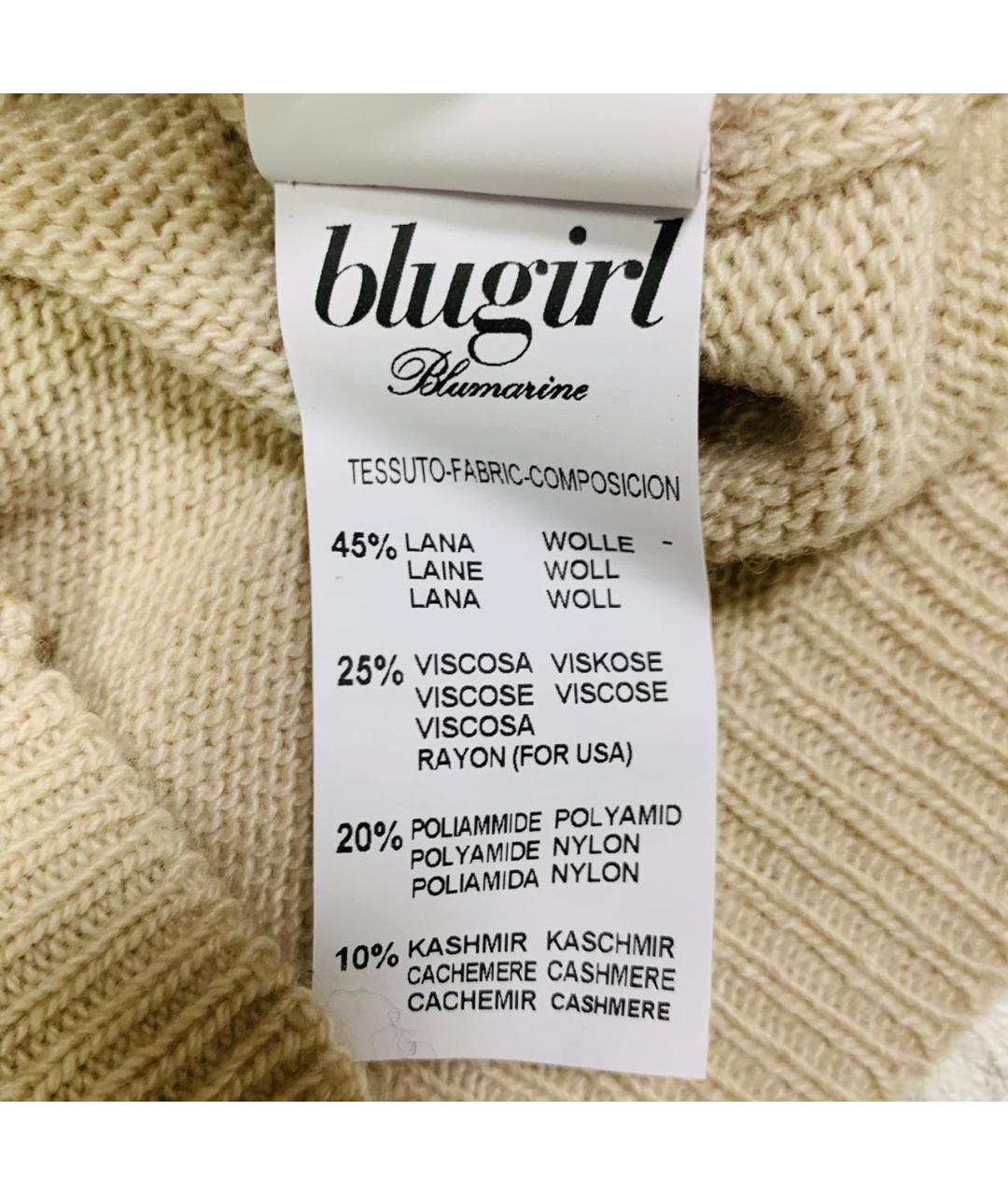 BLUGIRL Бежевый шерстяной джемпер / свитер, фото 6