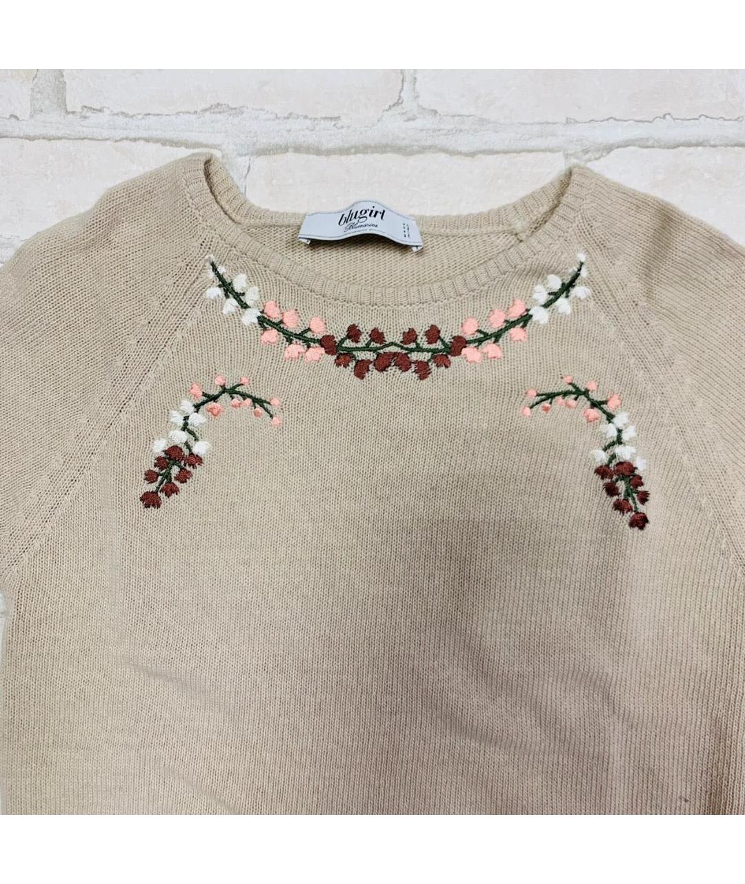 BLUGIRL Бежевый шерстяной джемпер / свитер, фото 4