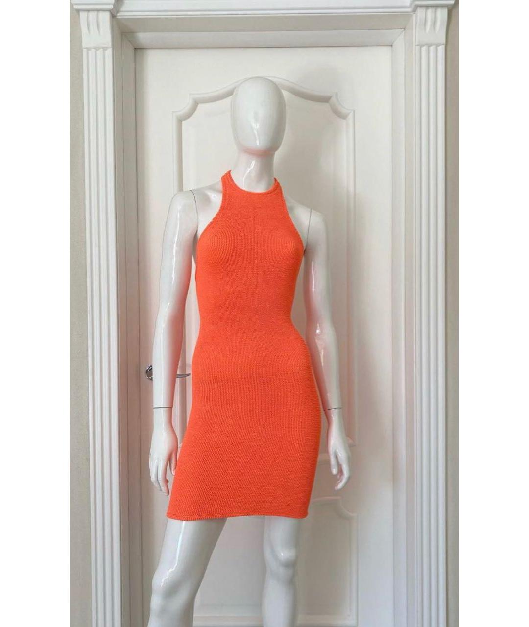 HUNZA G Оранжевое синтетическое платье, фото 5