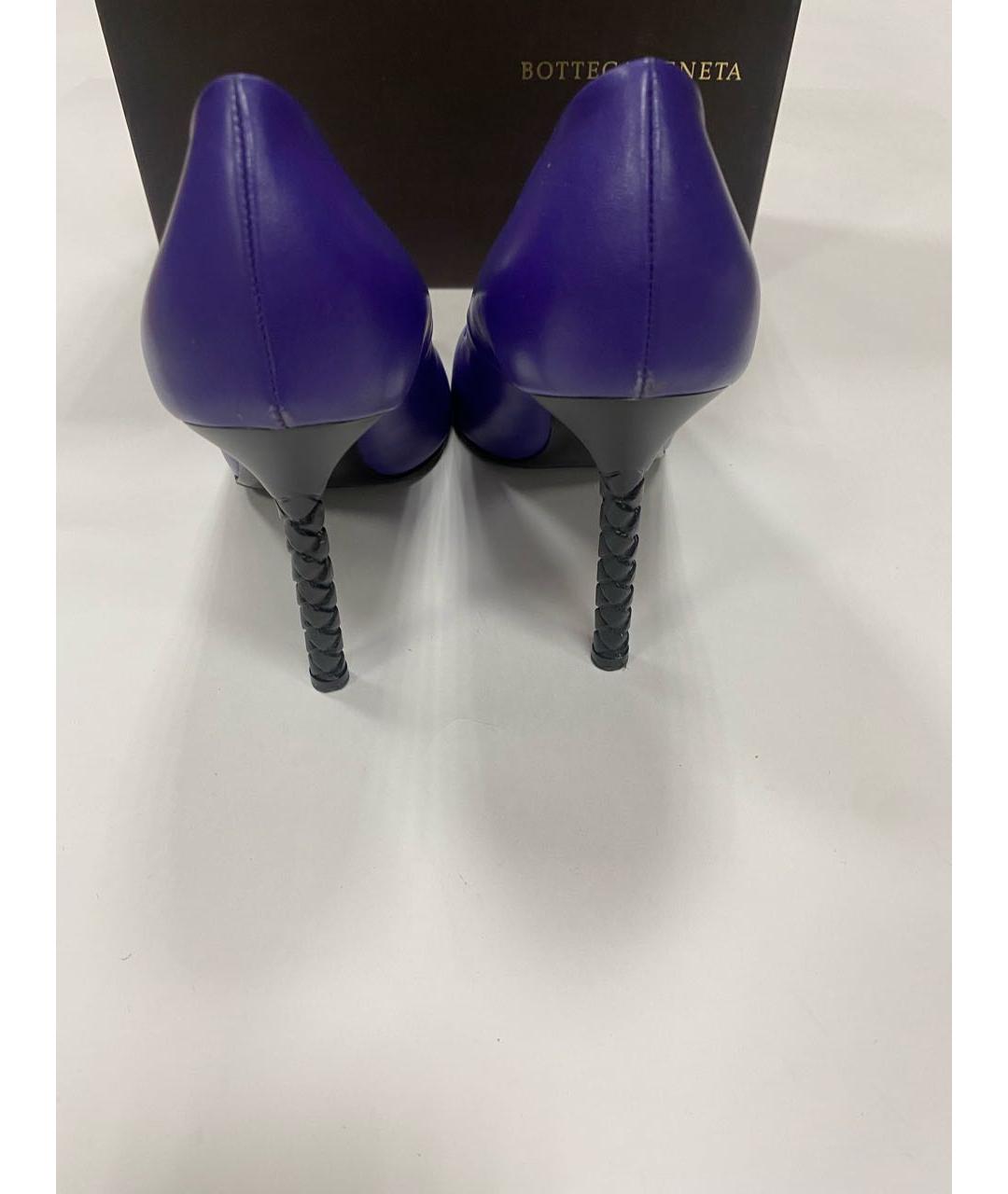 BOTTEGA VENETA Фиолетовые кожаные туфли, фото 4