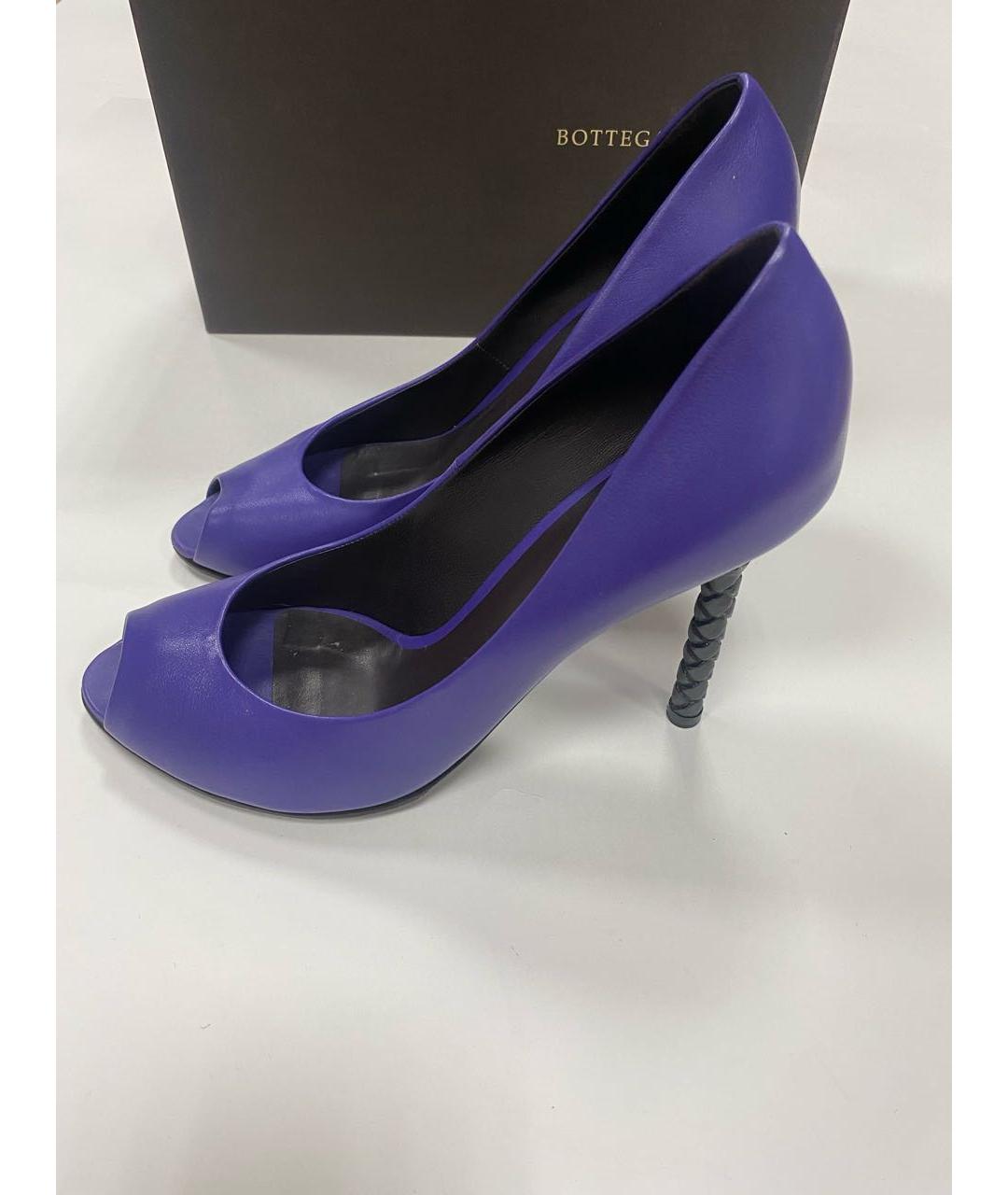 BOTTEGA VENETA Фиолетовые кожаные туфли, фото 5