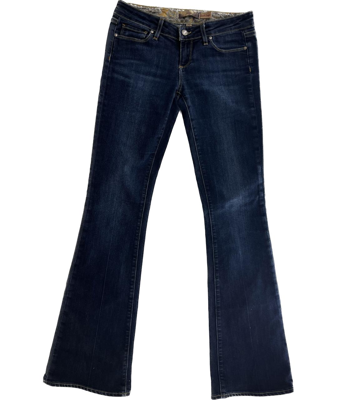 PAIGE Синие хлопко-полиэстеровые джинсы клеш, фото 7