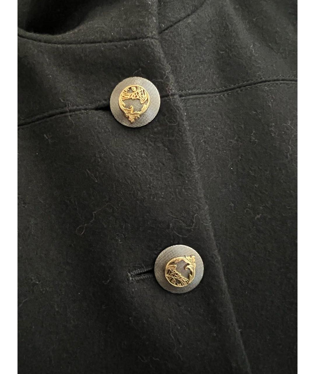 VERSACE COLLECTION Черное шерстяное пальто, фото 5