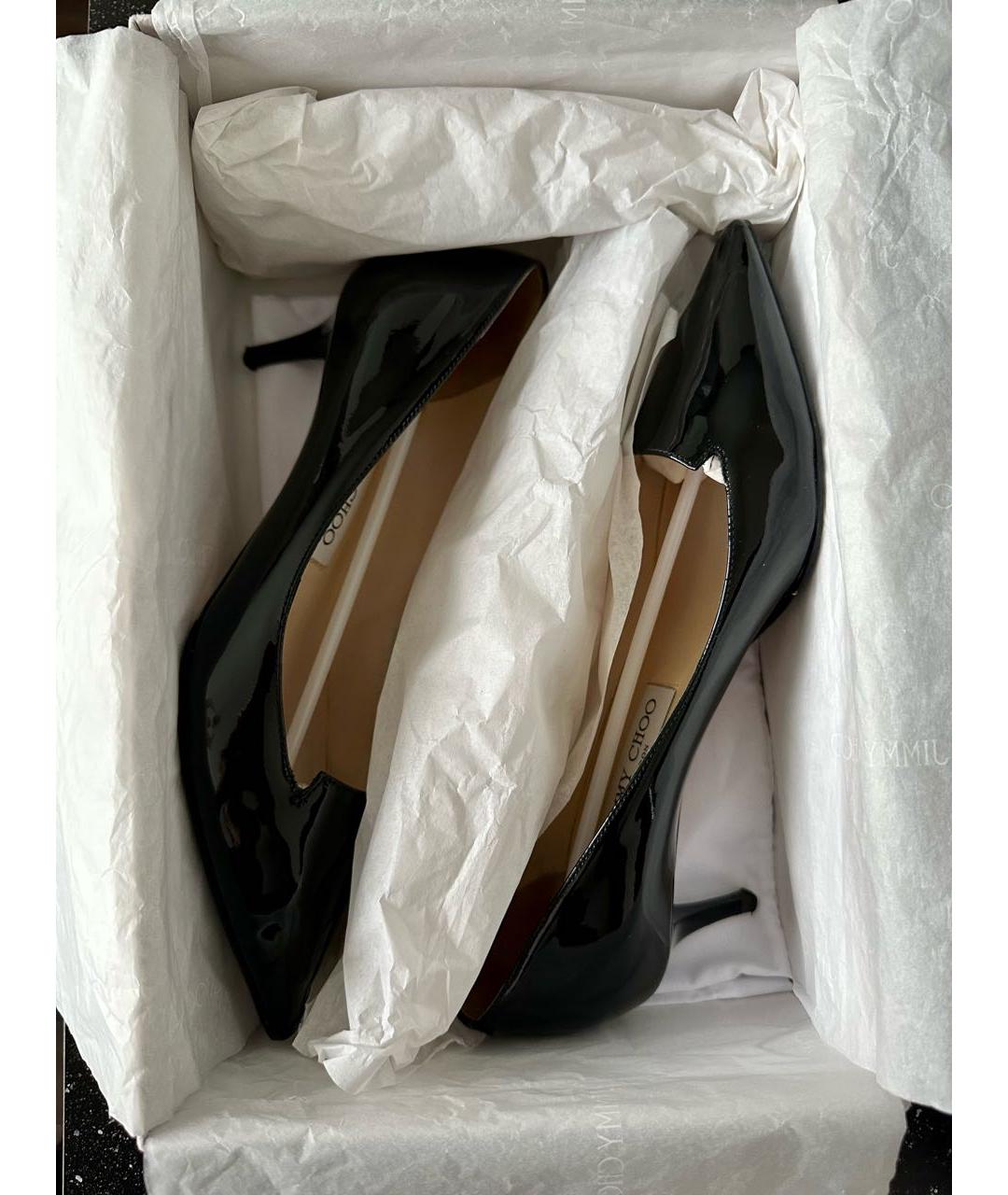 JIMMY CHOO Черные туфли из лакированной кожи, фото 5