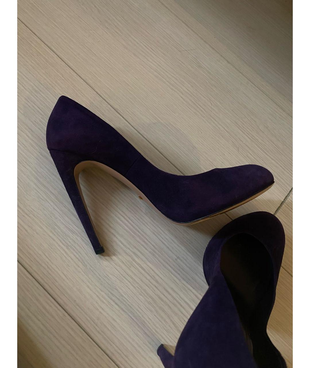 GUCCI Фиолетовые замшевые туфли, фото 6