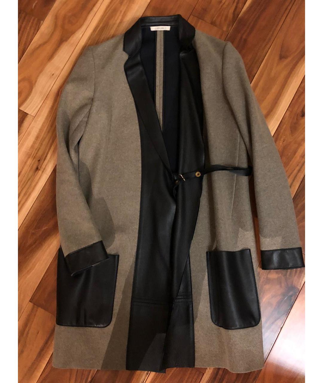 CELINE PRE-OWNED Зеленые шерстяное пальто, фото 9
