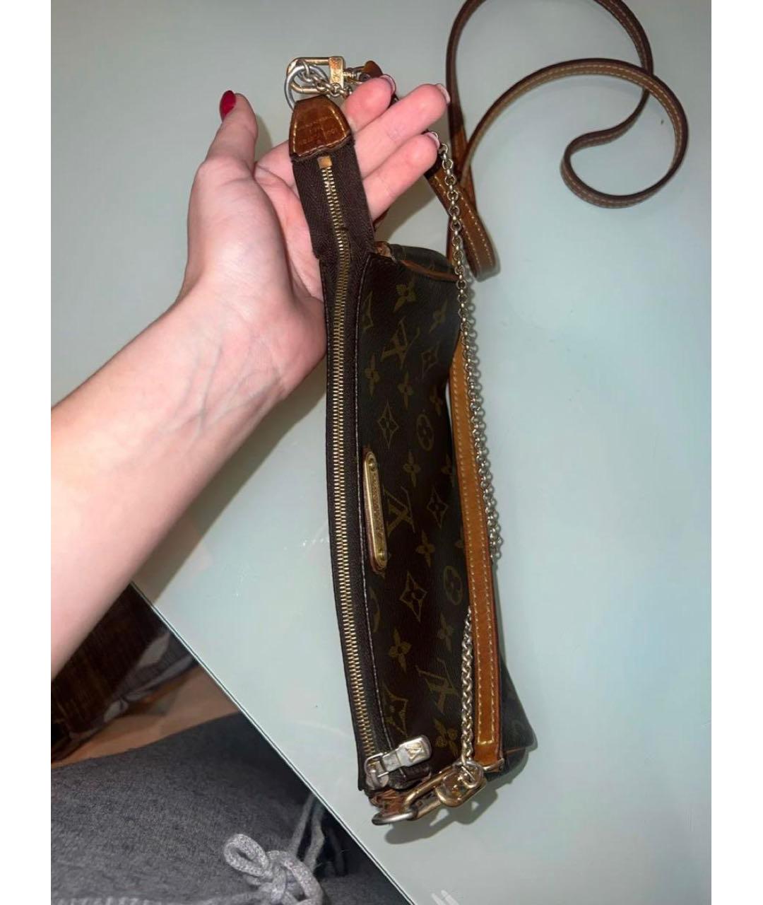 LOUIS VUITTON Коричневая кожаная сумка через плечо, фото 2