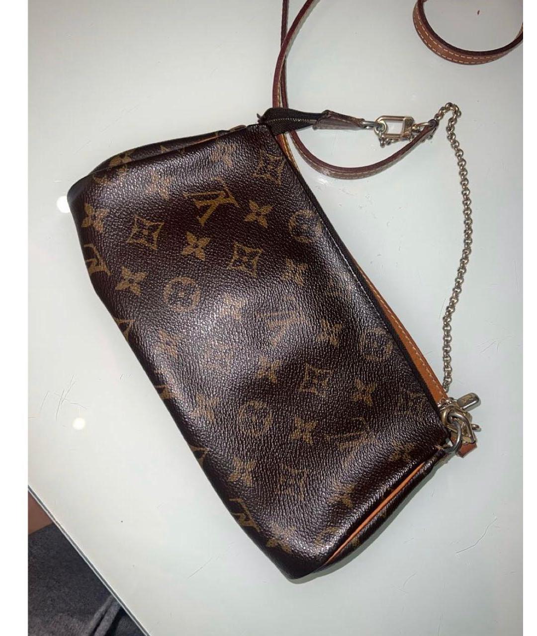 LOUIS VUITTON Коричневая кожаная сумка через плечо, фото 6