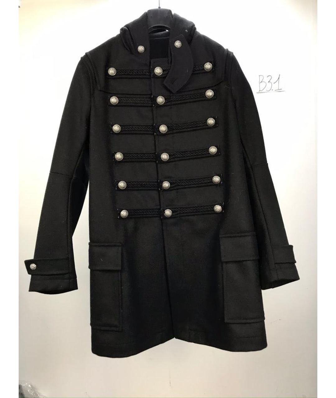 BALMAIN Черное пальто, фото 7