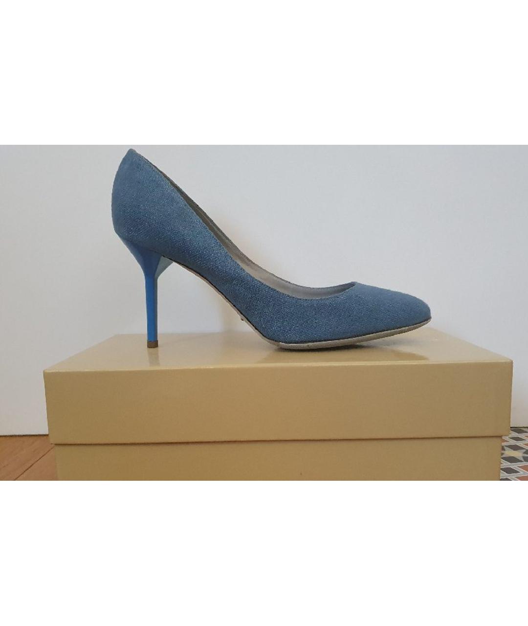 SERGIO ROSSI Голубые текстильные туфли, фото 5