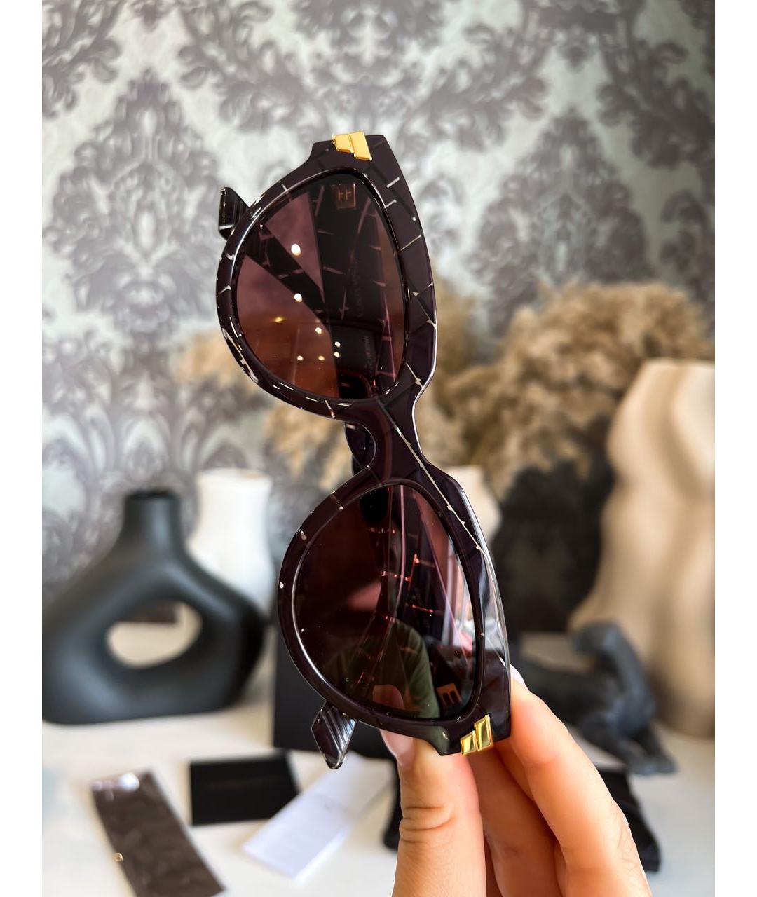 BOTTEGA VENETA Бордовые пластиковые солнцезащитные очки, фото 2