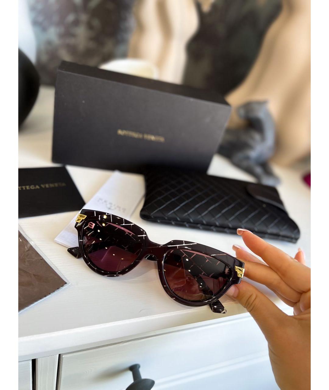 BOTTEGA VENETA Бордовые пластиковые солнцезащитные очки, фото 4