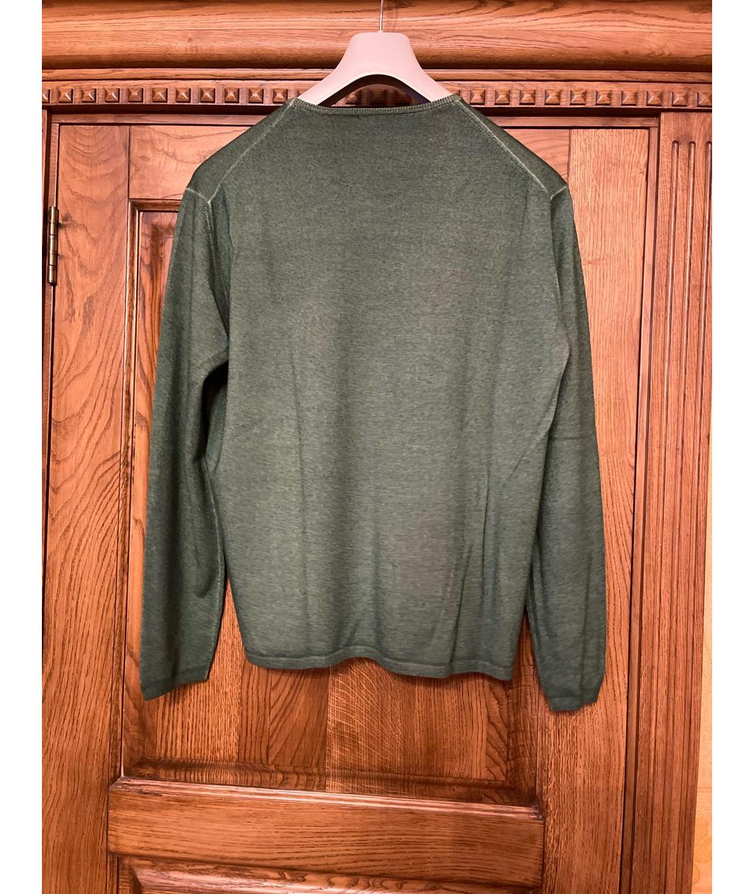CRUCIANI Зеленый шерстяной джемпер / свитер, фото 2