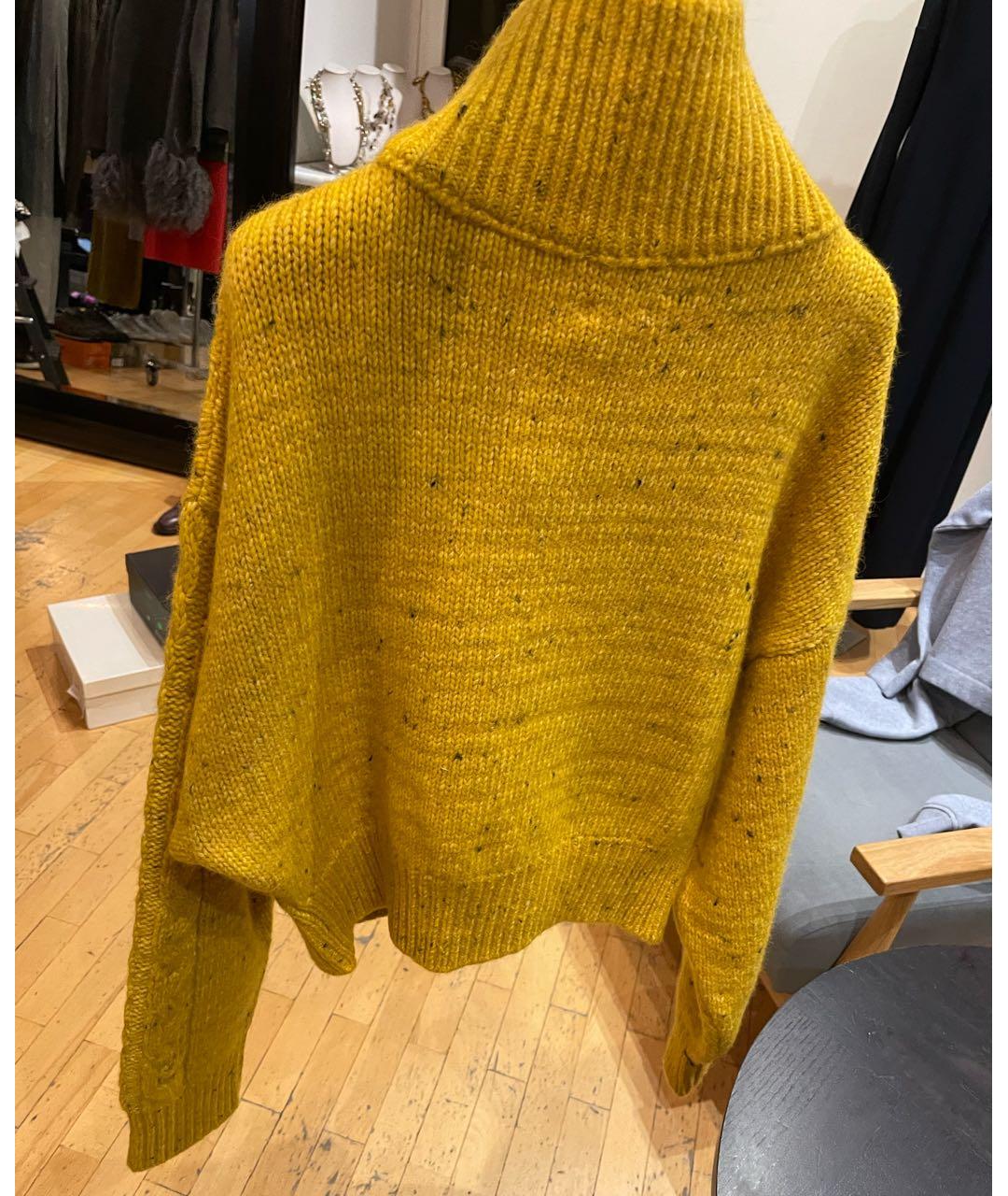 GANNI Желтый шерстяной джемпер / свитер, фото 3