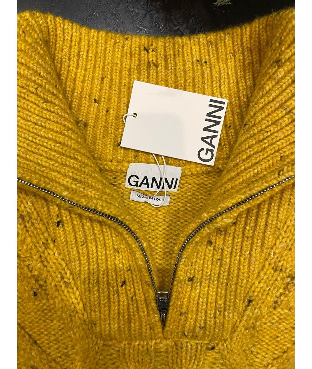 GANNI Желтый шерстяной джемпер / свитер, фото 4
