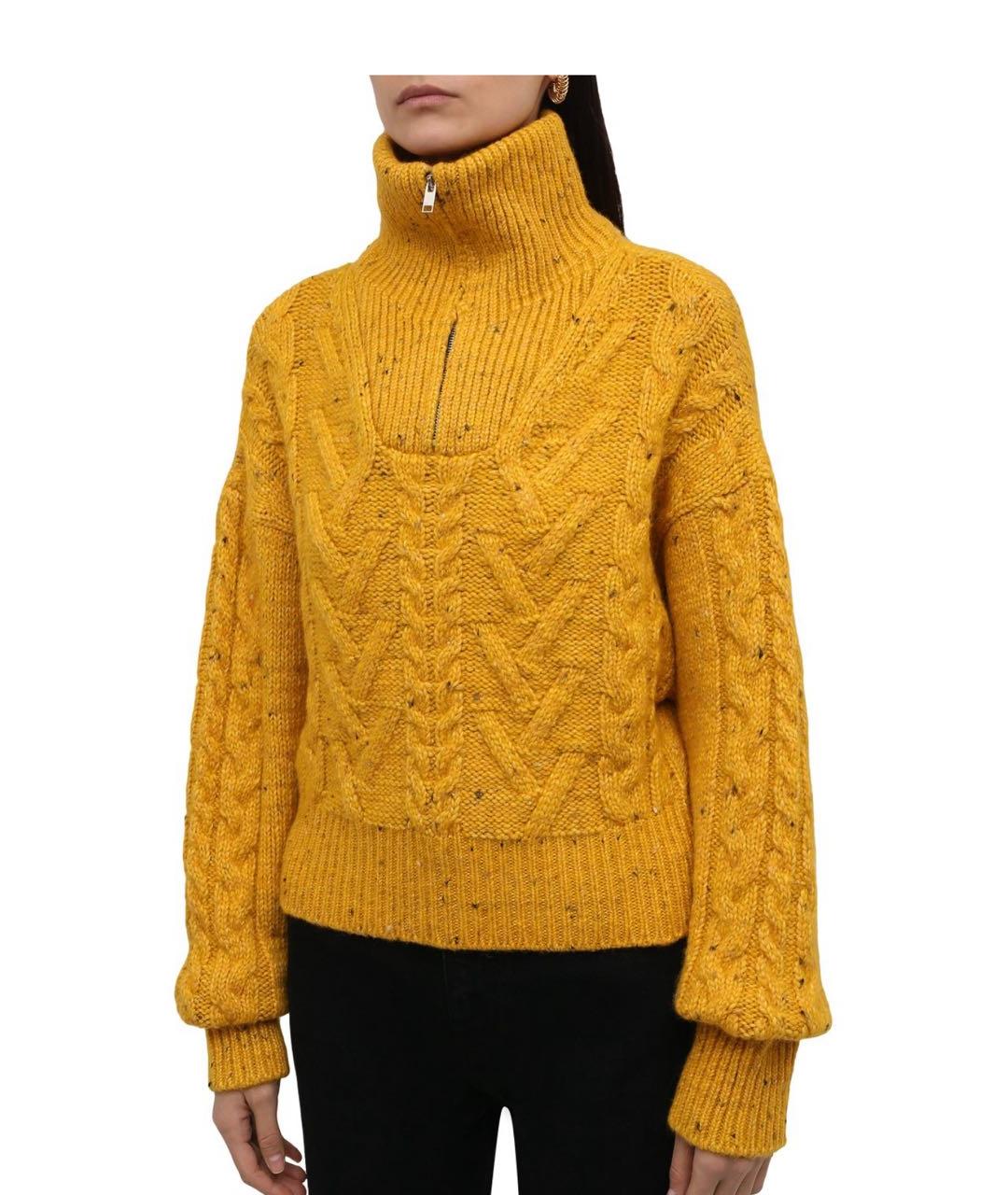 GANNI Желтый шерстяной джемпер / свитер, фото 7