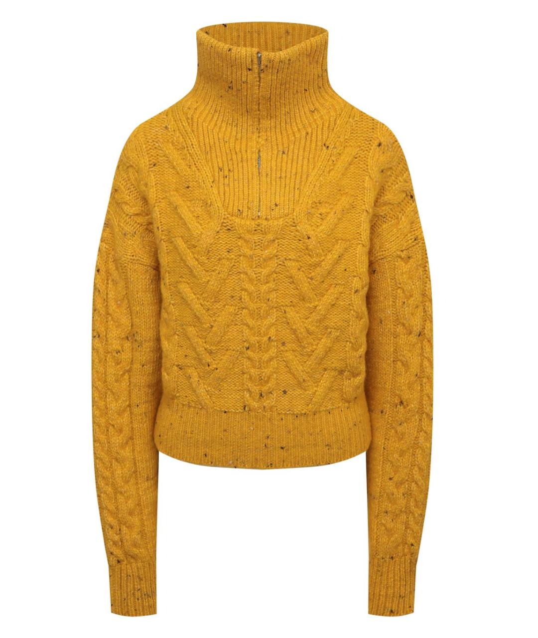 GANNI Желтый шерстяной джемпер / свитер, фото 1