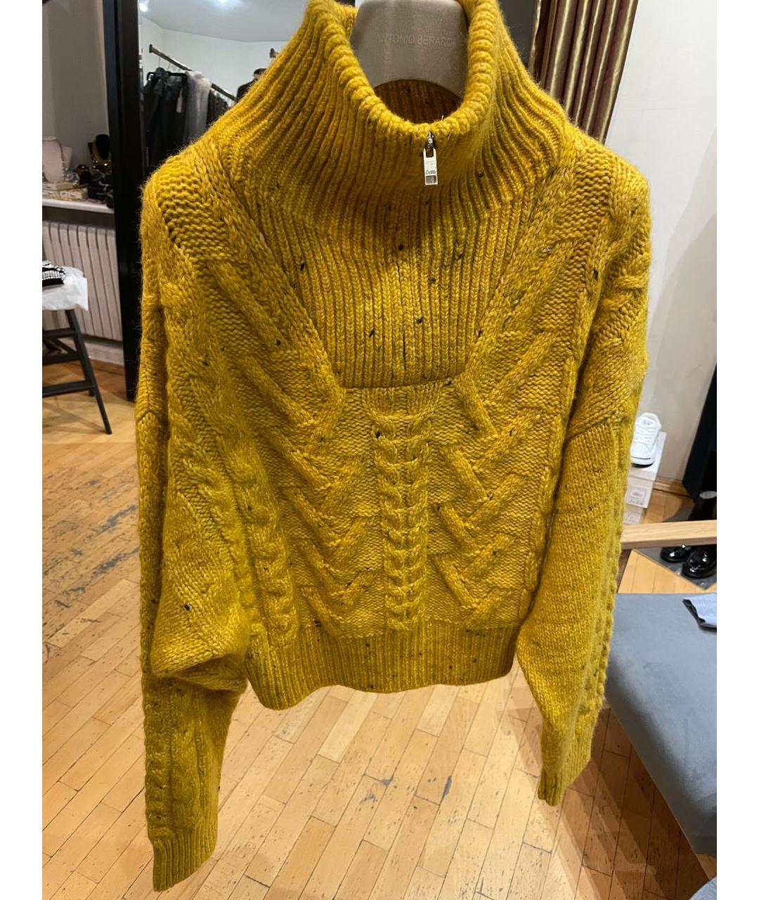 GANNI Желтый шерстяной джемпер / свитер, фото 2
