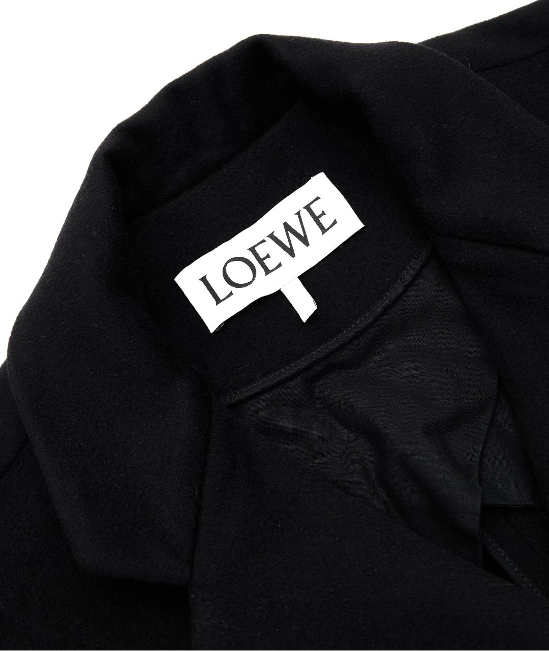 LOEWE Черное шерстяное пальто, фото 5