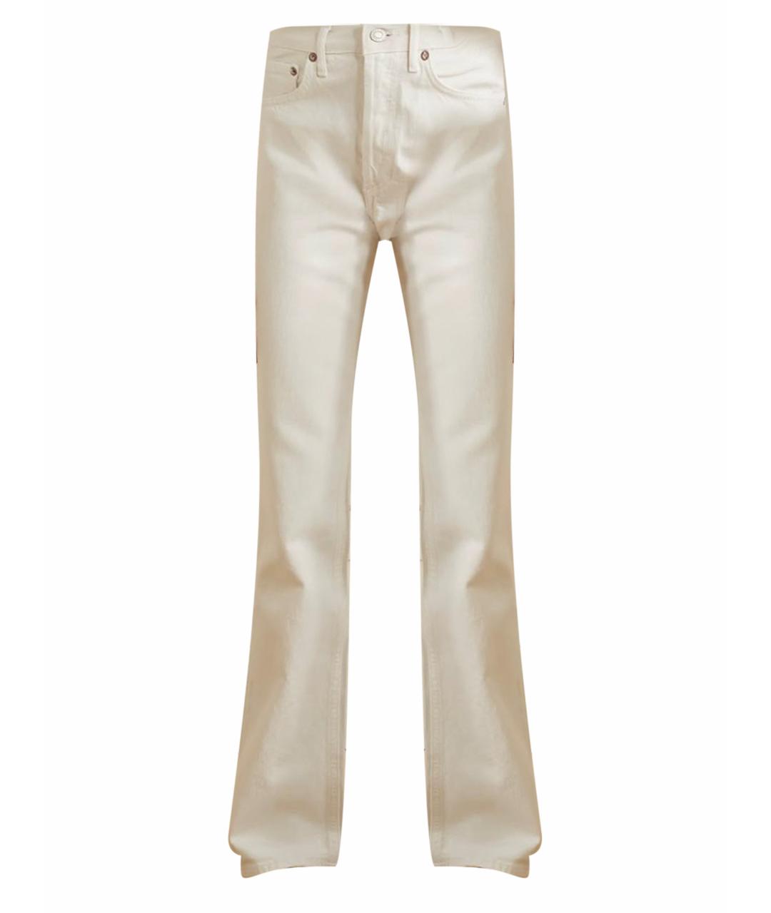 AGOLDE Белые хлопковые прямые джинсы, фото 1