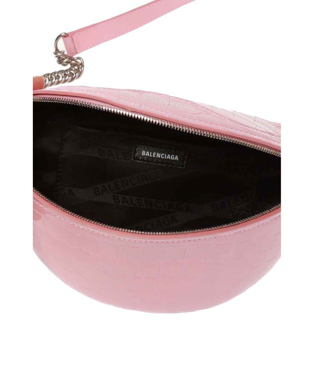 BALENCIAGA Розовая сумка через плечо из лакированной кожи, фото 4