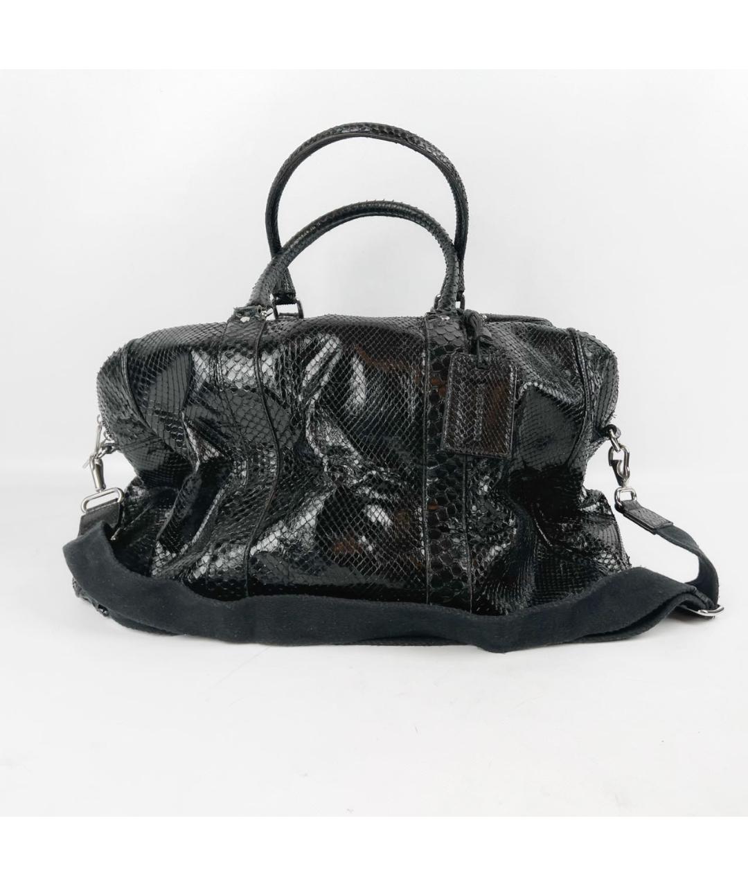 DOLCE&GABBANA Черная дорожная/спортивная сумка из экзотической кожи, фото 9